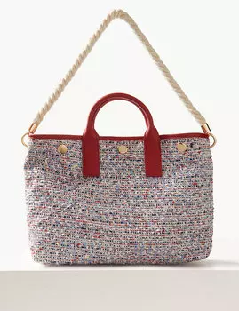 Твидовая сумка тоут с двумя ручками