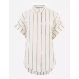 Удлиненная рубашка в полоску из чистого льна, Marks&amp;Spencer