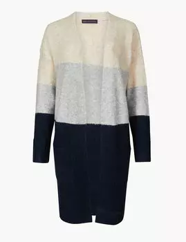 Удлиненный кардиган колор блок