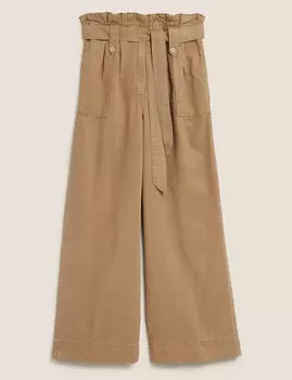 Укороченные брюки с широкими штанинами