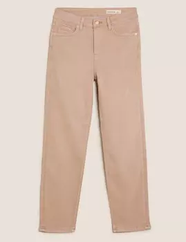 Укороченные джинсы слим средней посадки