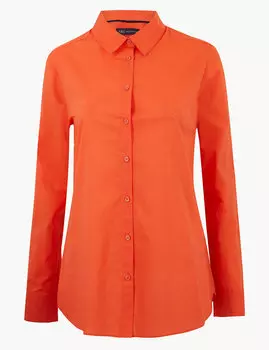 Универсальная рубашка из чистого хлопка с длинным рукавом