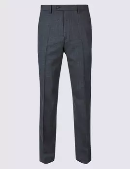 Узкие прямые брюки без защипов из смесовой шерстяной ткани