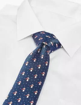 Узкий галстук с принтом "пингвины"