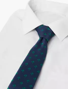 Узкий тканый галстук с узором "трилистник"