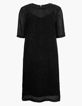 Вельветовое платье деворе свободного кроя