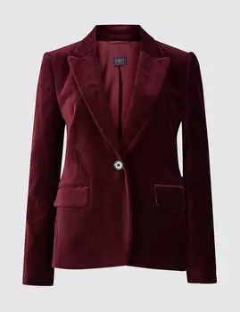 Вельветовый блейзер на одну пуговицу