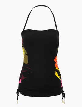 Верх купальника топ-бандо с цветочным принтом