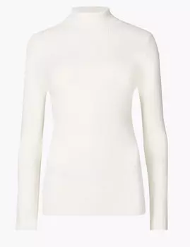 Водолазка в рубчик с высокой горловиной