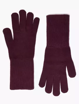 Вязаные перчатки с длинной манжетой