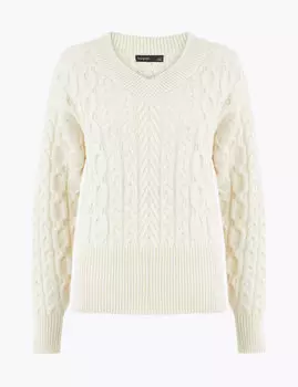 Вязаный джемпер с V-образным вырезом