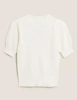 Вязаный топ Soft Touch с объемными рукавами