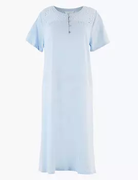 Вышитая ночная рубашка из чистого хлопка