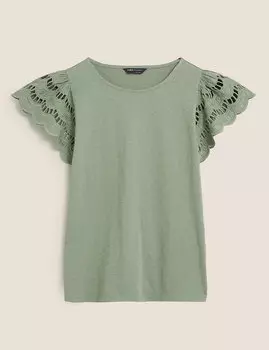 Вышитый хлопковый топ