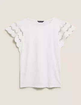 Вышитый хлопковый топ