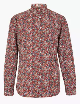Яркая мужская рубашка с цветочным принтом