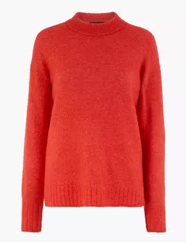 Яркий джемпер из шерсти и альпаки