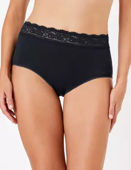 Закрытые брифы из хлопка, лайкры® и кружева с цветочным рисунком (5 шт)