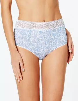 Закрытые брифы однотонные, полосатые и цветочный принт (5 шт)