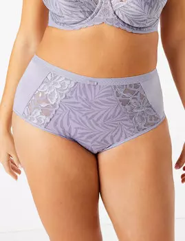 Закрытые брифы с кружевной вставкой "дикие цветы"