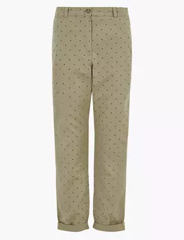 Зауженные брюки чинос средней посадки в горошек