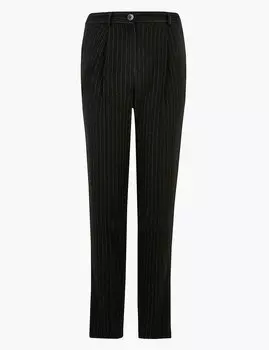 Зауженные брюки до щиколотки в тонкую полоску