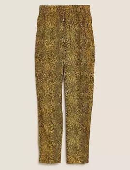 Зауженные до щиколотки брюки с животным принтом