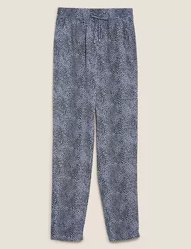 Зауженные до щиколотки брюки с животным принтом