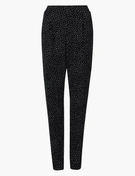 Зауженные женские брюки в горошек