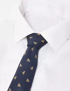 Жаккардовый галстук с принтом "пчелки"