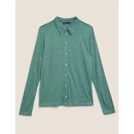 Женская рубашка с геометрическим принтом, Marks&amp;Spencer