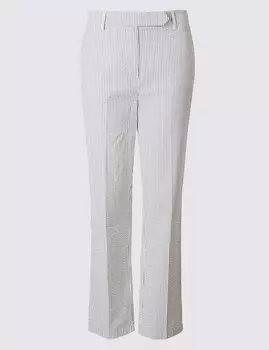 Женские брюки из индийской жатой ткани в полоску
