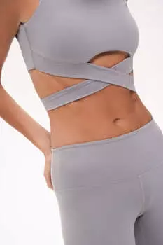 Топ-халтер для спорта серый