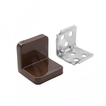 ANGLE Уголок мебельный с пластиковой накладкой 26х26х28 мм, светло-коричневый (PLS26X26X28LB)