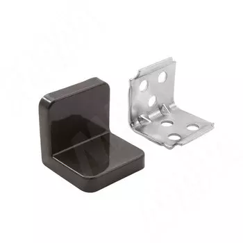 ANGLE Уголок мебельный с пластиковой накладкой 26х26х28 мм, темно-коричневый (PLS26X26X28DB)