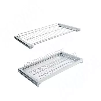 ARIA комплект посудосушителей (сушилка для посуды), гладкая рамка, держатель задн.стенки, поддон, 500мм, серый хром (ПВ1.5016.2111.11)