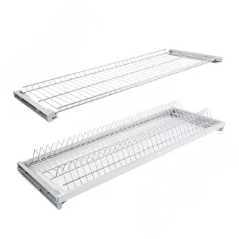 ARIA комплект посудосушителей (сушилка для посуды), гладкая рамка, держатель задн.стенки, поддон, 800мм, серый хром (ПВ1.8016.2111.11)