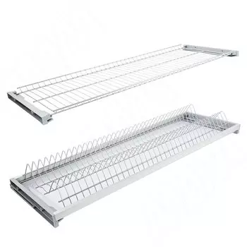 ARIA комплект посудосушителей (сушилка для посуды), гладкая рамка, держатель задн.стенки, поддон, 900мм, серый хром (ПВ1.9016.2111.11)