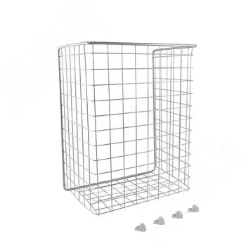 BASE Корзина для белья в базу 400 мм, высота 435 мм, металлик серебристый (КБ40435-3)