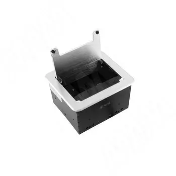 Блок розеток с откидной крышкой, 144*129 мм, 1 розетка, 1 USB, 1 USB Type-C, быстрая зарядка, серебро (FU-S-1S1A1C-F-AL)