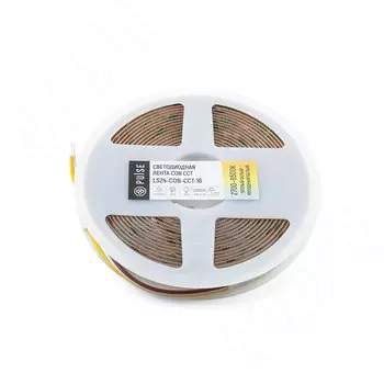 CCT COB Светодиодная лента, 640 диодов, 24V, 5 м, CRI 90, теплый белый - холодный белый 2700-6500К, IP20, 16W/1м (LS24-COB-CCT-16)