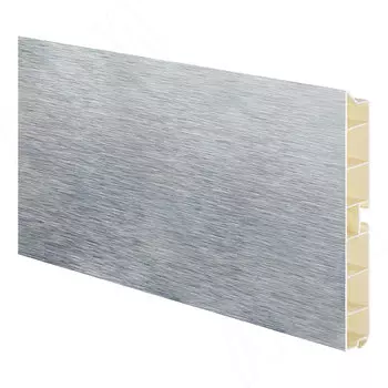 Цоколь пластиковый (высота 100, длина 4000 мм), алюминий шлифованый (10.0037 4M)