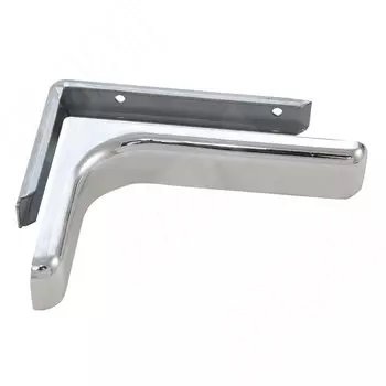 CORNER Менсолодержатель для деревянных полок с декоративной накладкой L-240 мм, хром (2 шт.) (KR240CHROME)