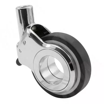 DALLAS Опора колесная, прорезиненное колесо, D60 мм, со стопором, хром (CST21)