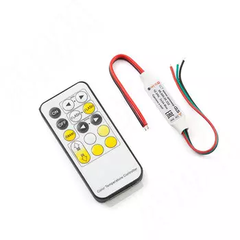 Диммер с пультом ДУ, радиоканал, для ленты с изменяемой температурой свечения (CCT) (LSA-DIM-RF-CCT-LV)