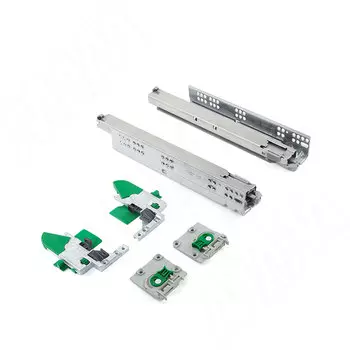 DYNAPRO Комплект направляющих, 350 мм, полн. выдвижения, плав. закрывания, 2D креплениями + рег. наклона (F130107802_2D)