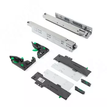 DYNAPRO TIPMATIC SOFT-CLOSE Комплект направляющих, 350 мм, полн. выдвижения, 3D крепления, открывание от нажатия/плавное закрывание (F130107802_3D.TMSC)