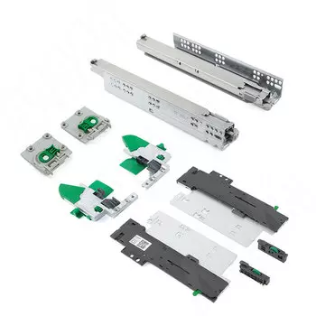 DYNAPRO TIPMATIC SOFT-CLOSE Комплект направляющих, 400 мм, полн. выдвижения, открывание от нажатия/плавное закрывание, 2D крепления + рег. наклона (F130107808_2D.TMSC)