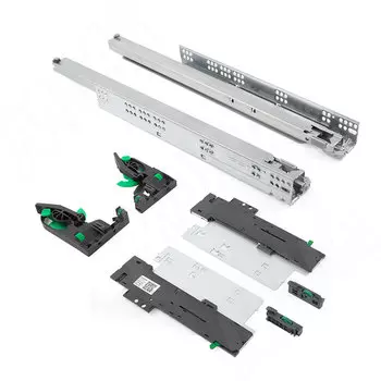 DYNAPRO TIPMATIC SOFT-CLOSE Комплект направляющих, 550 мм, полн. выдвижения, 3D крепления, открывание от нажатия/плавное закрывание (F130107826_3D.TMSC)