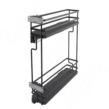 GALAXY Двухуровневая корзина 150 мм, эллипт. прут, противоск., с компл. креплений, с боковым крепл. лев., направл. плавн. закр. Nova Pro, графит (ELQGM152SXPRPOMASVGF)